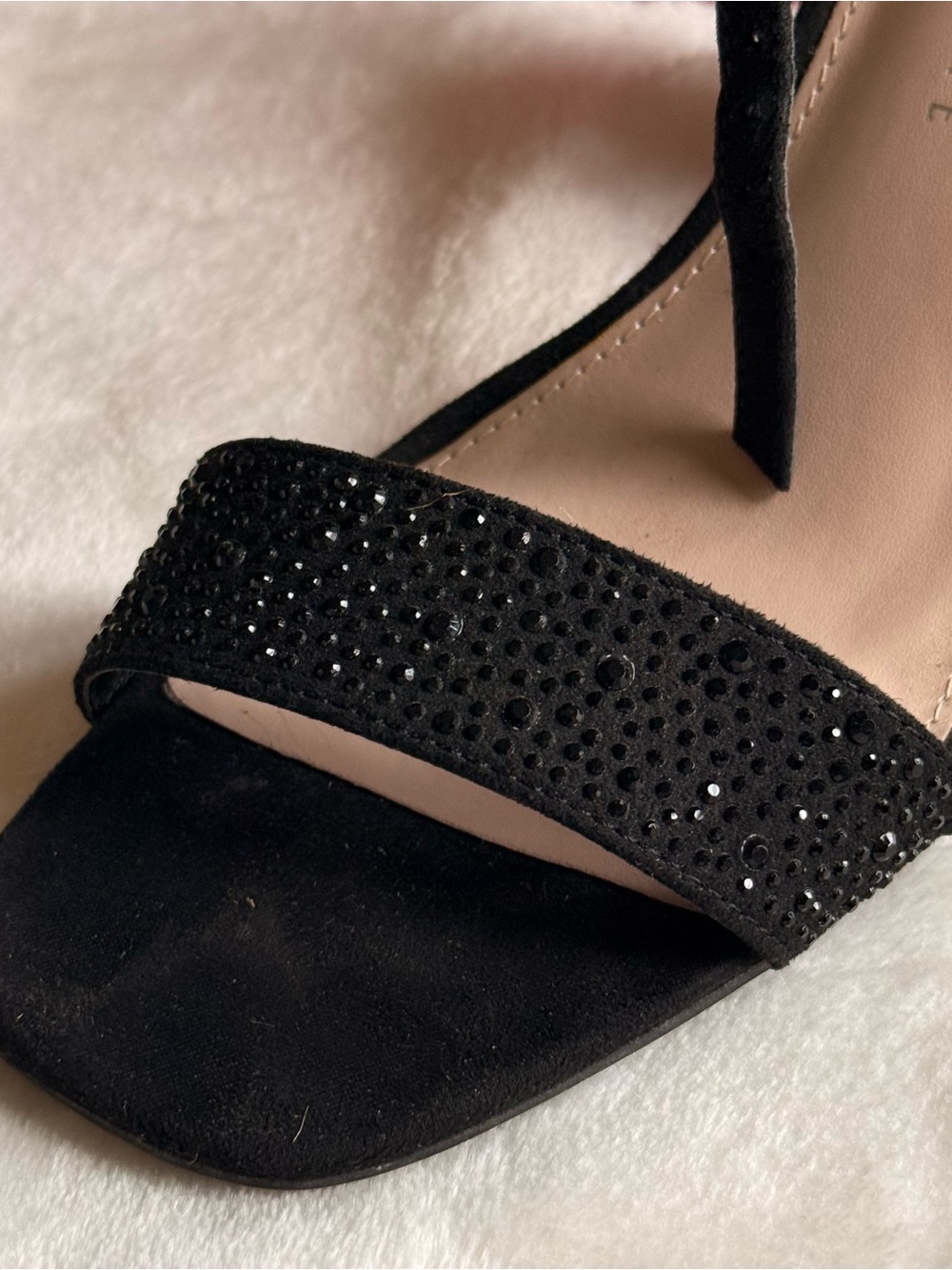 Kelly & Katie Black Embellished Block Heels - Picture 6 of 7